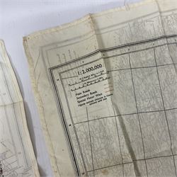 Two WW2 double sided silk escape and evade maps of Europe, comprising: Germany, Belgium, France, Holland, Spain etc,  in canvas envelope stamped Mark II