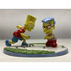 Six Coalport The Simpsons character figures, comprising limited edition 'The Family That Sits Together Fits Together' annual 2005, TS01 Two to Tango, The Gift of Maggie, Will Work For Duff, Yellow Girl Blues and Losing His Marbles, all boxed