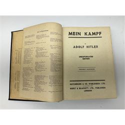 Hitler Adolf: Mein Kampf. Unexpurgated edition published by Hutchinson & Co with English text and illustrations.