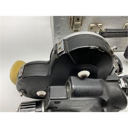 Arriflex 16SB camera body, serial no. 1784, with ' Carl Zeiss Distagon 1:2 f=8mm' lens, serial number 3860224, 'Carl Zeiss Jean Tessar 2/16' lens, serial no 3624355, camera pistol grip and other accessories, in fitted hard case