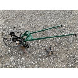 Antique cast iron plough, rotovator - THIS LOT IS TO BE COLLECTED BY APPOINTMENT FROM DUGGLEBY STORAGE, GREAT HILL, EASTFIELD, SCARBOROUGH, YO11 3TX