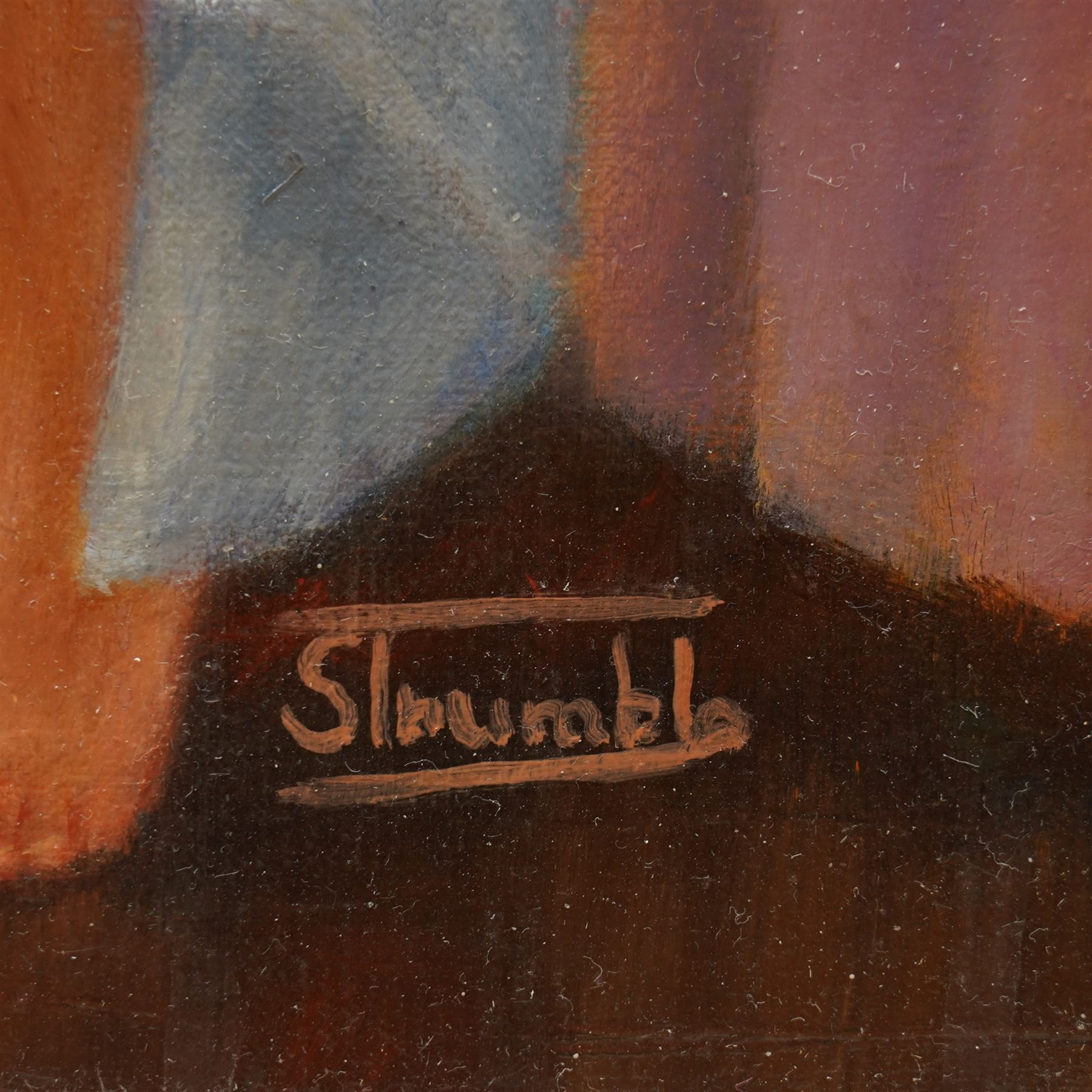 Shirley Trumble (British Contemporary): Lady in Nightgown and Nude from Behind, pair oils signed 40cm x 29cm (2)