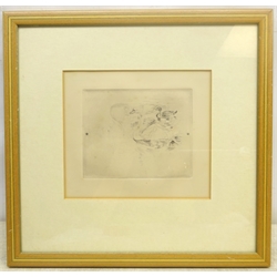 Berthe Morisot (French 1841-1895): 'Duck, Swan, and Head in Profile', drypoint etching unsigned, Johnson 83:6, 12cm x 15cm