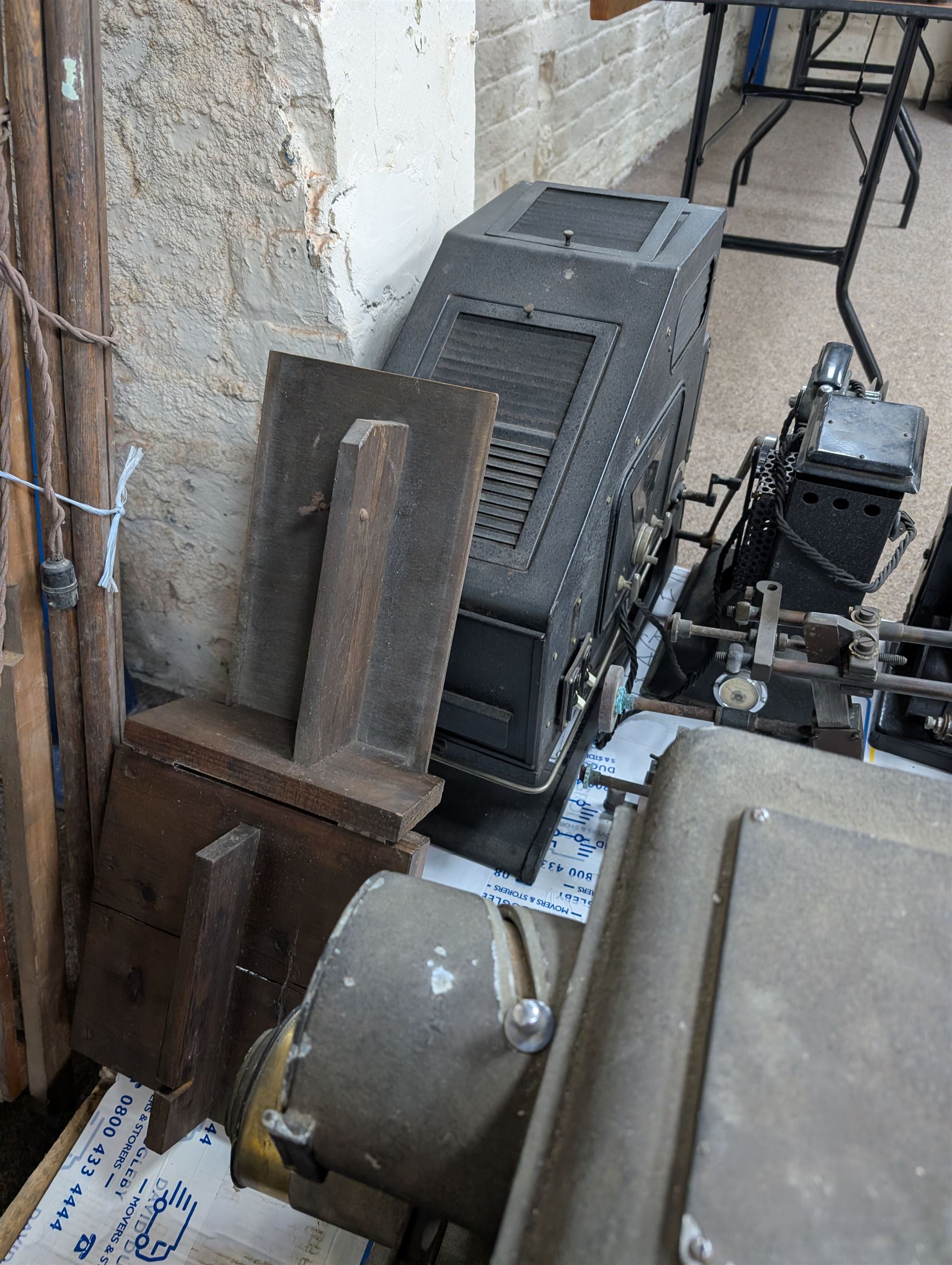 Thornton-Pickard Artist Enlarger, Thornton Pickard Imperial Enlarger, The Newton Epidiascope, Ensign Super Sixteen projector, wooden frame, etc