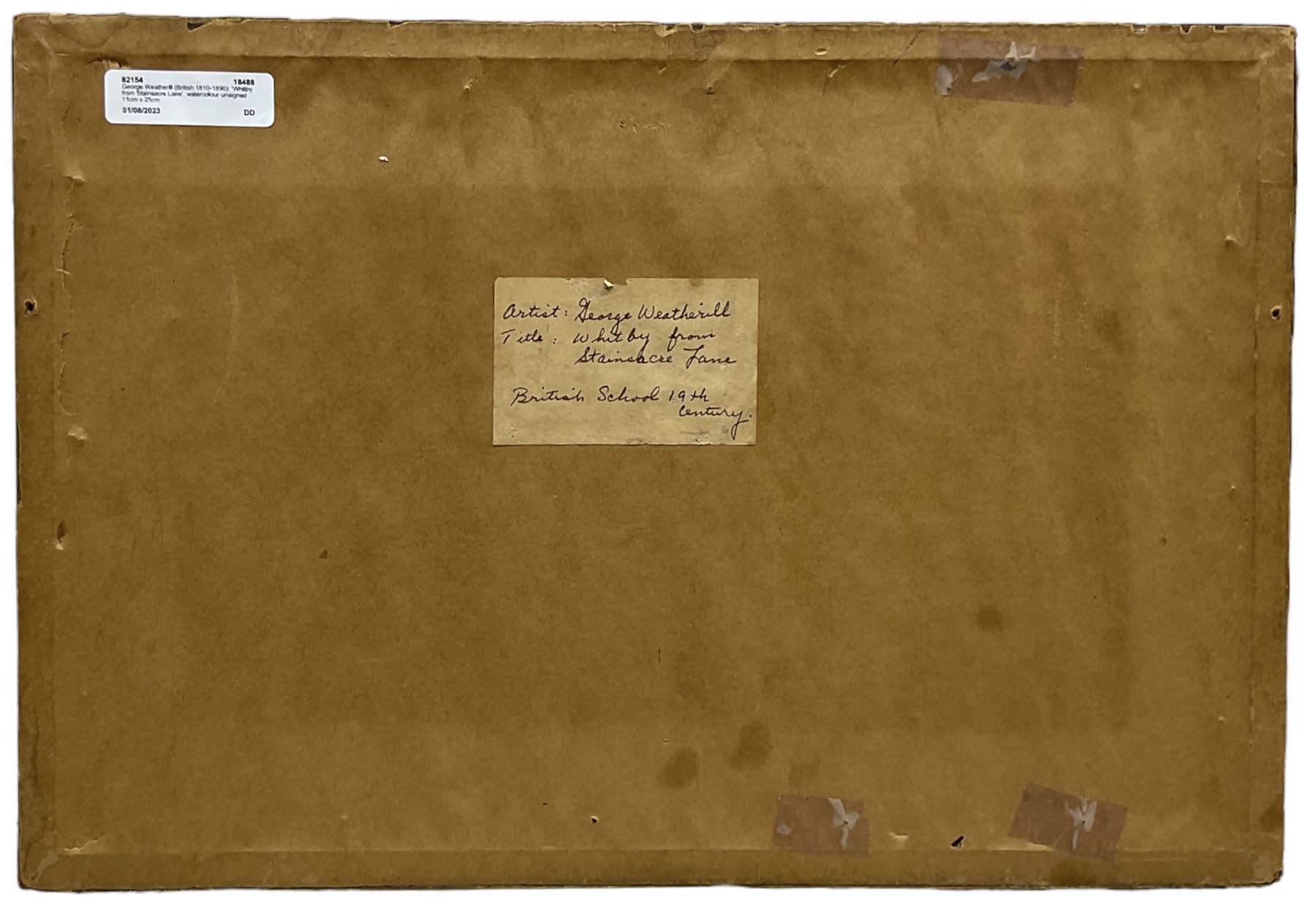 George Weatherill (British 1810-1890): 'Whitby from Stainsacre Lane', watercolour unsigned 11cm x 25cm 