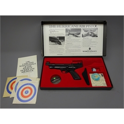  Webley Hurricane top action .22 cal Air Pistol, with instructions and few targets in original box  