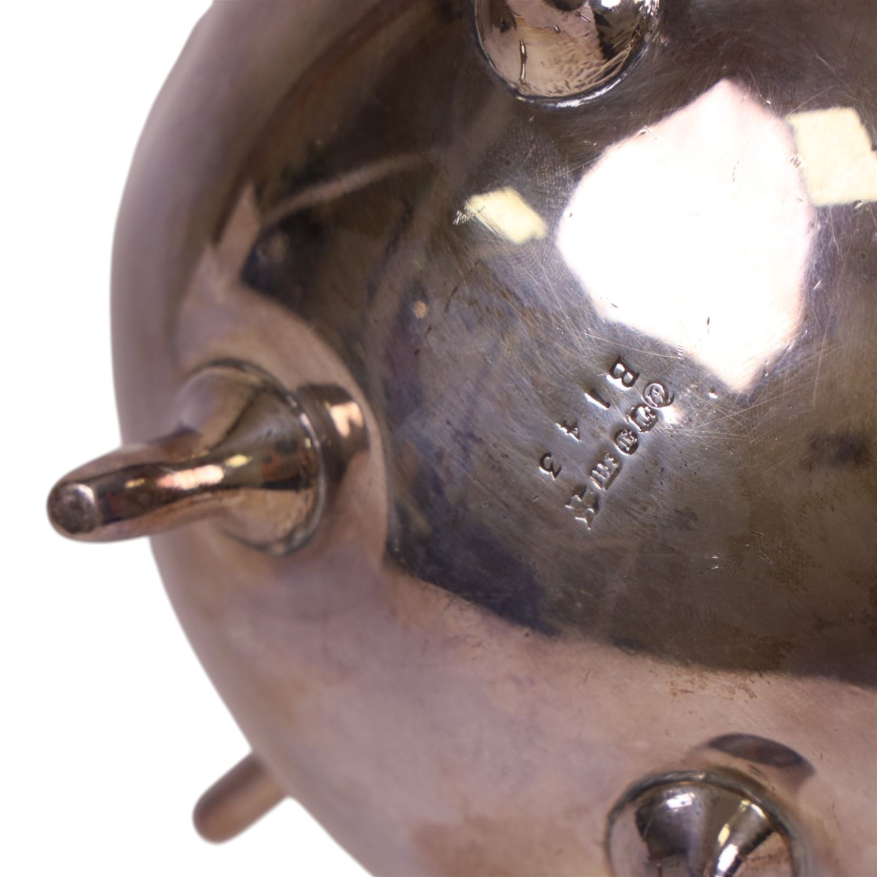 Victorian silver plated spirit kettle, with foliate decoration and ebonises handle, H34cm 