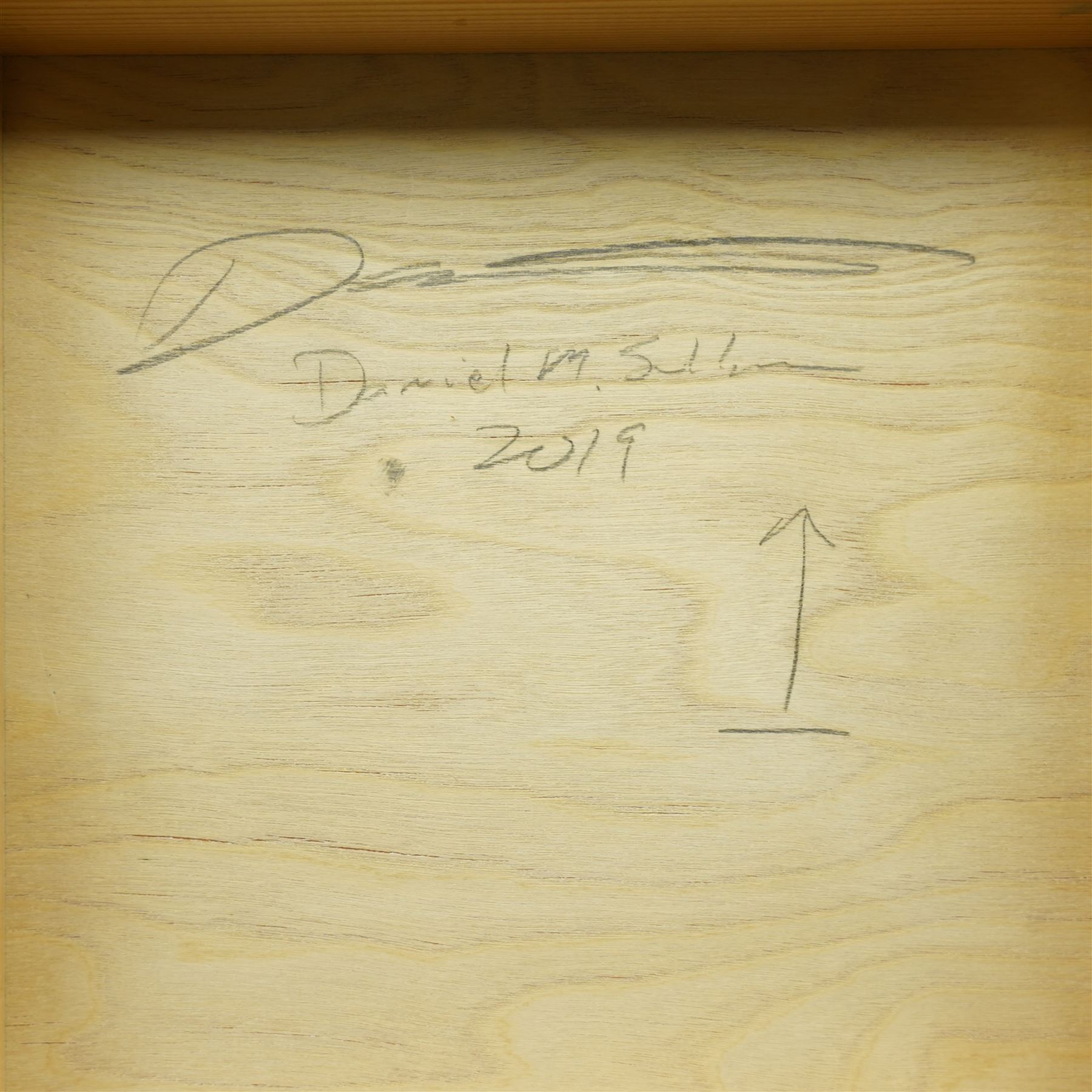 Daniel Martin Sullivan (American 1980-): 'Retrograde' and 'Abstract', oil on panel and oil on card signed and dated 2019 verso max 25.5cm x 25.5cm (2) (unframed)
Provenance: The Art House, Michigan, USA