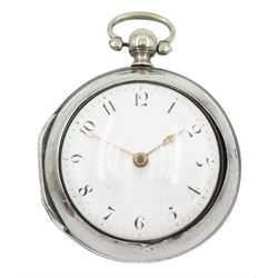 George III silver pair cased verge fusee