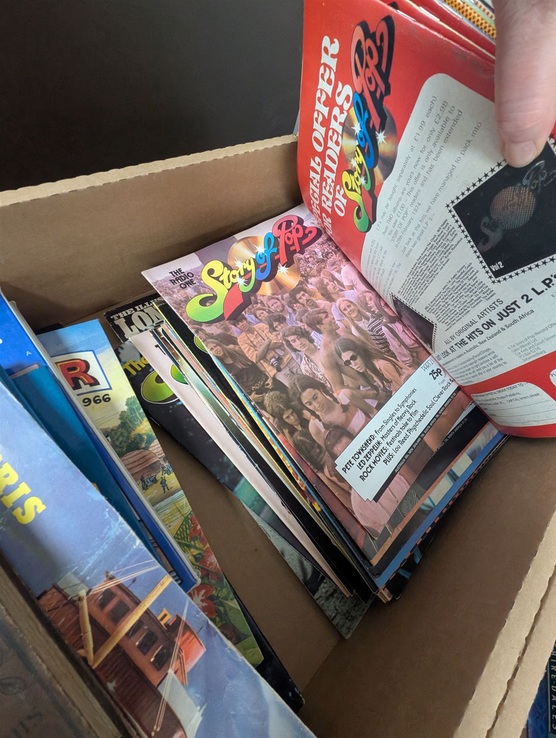 Books and magazines, including Radio One The Story of Pop, London Illustrated News Back to the Moon edition, Morris Minor reference books, etc 