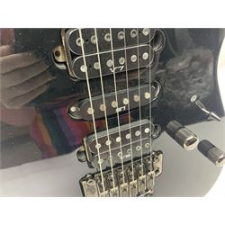 Ibanez Prestige RG1570 Mirage Blue electric guitar in black with tremolo arm, serial no.FO812696, L98.5cm; in original Ibanez fitted hard case marked Team J Craft