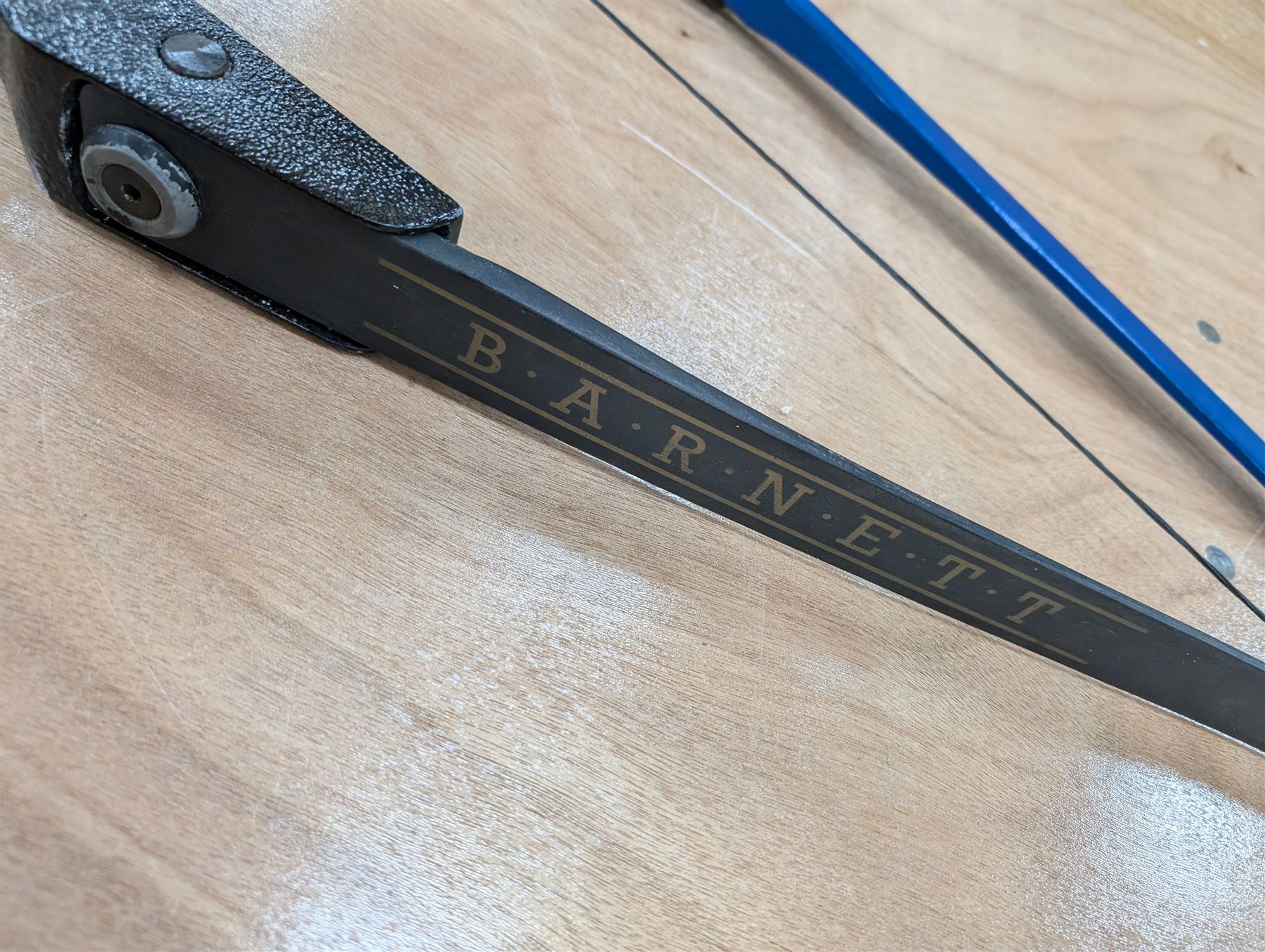 Barnett Vulcan bow, together with a box of archery arrows and a Jaques bow