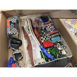 Scalextric - large collection of cars, track accessories and figures, in four boxes 