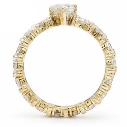 18ct gold diamond eternity ring, set with a single heart cut diamond of approx 0.50 carat and sixteen round brilliant cut diamonds, total diamond weight approx 1.95 carat