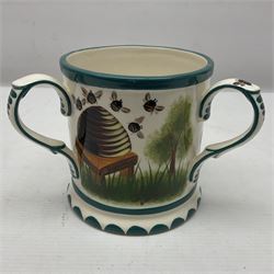 Griselda Hill Pottery Wemyss tyg, decorated with bees and beehive, H12cm