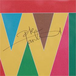 The WHO 'Then & Now' framed album insert, signed by Roger Daltrey and Pete Townshend, frame H44cm