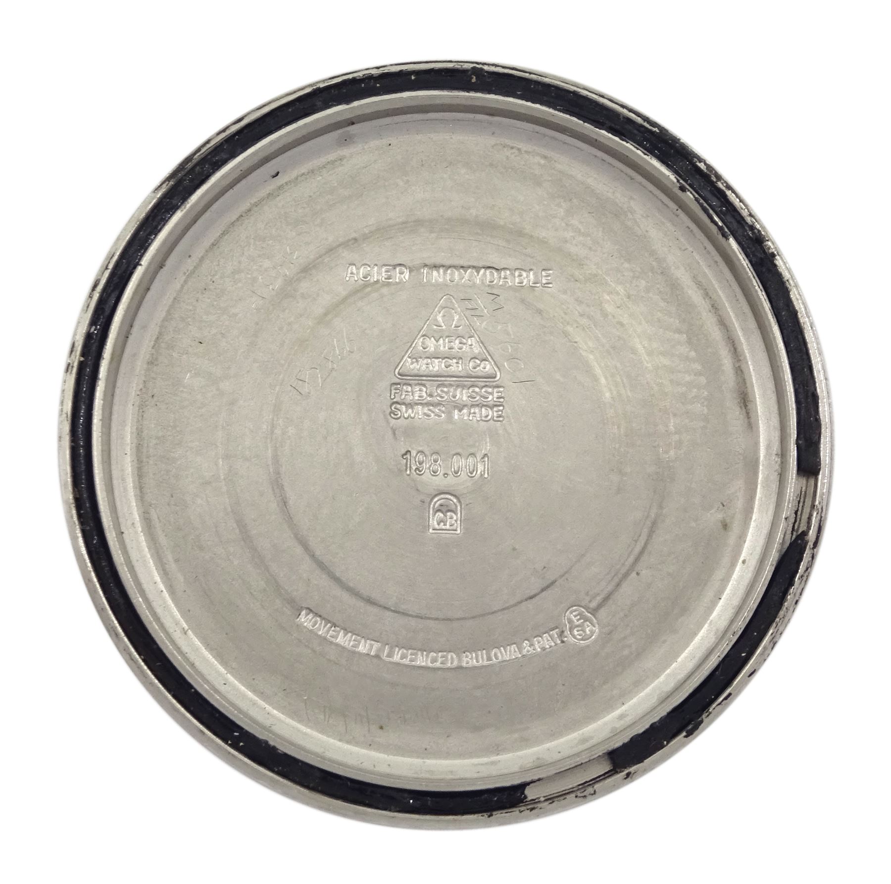 Omega Electronic f300Hz Seamaster Chronometer gentleman's stainless steel quartz wristwatch, Ref. 198.001, Cal. 1250, serial No. 32854587, on tan leather strap  