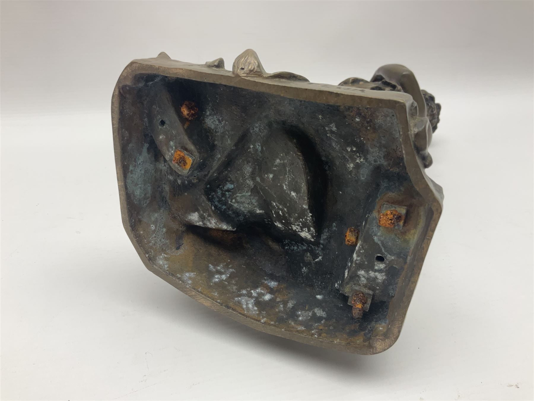 After Felix Carpentier, Improvisateur; bronzed figure of a man playing the flute, marked Felix Charpentier, H35