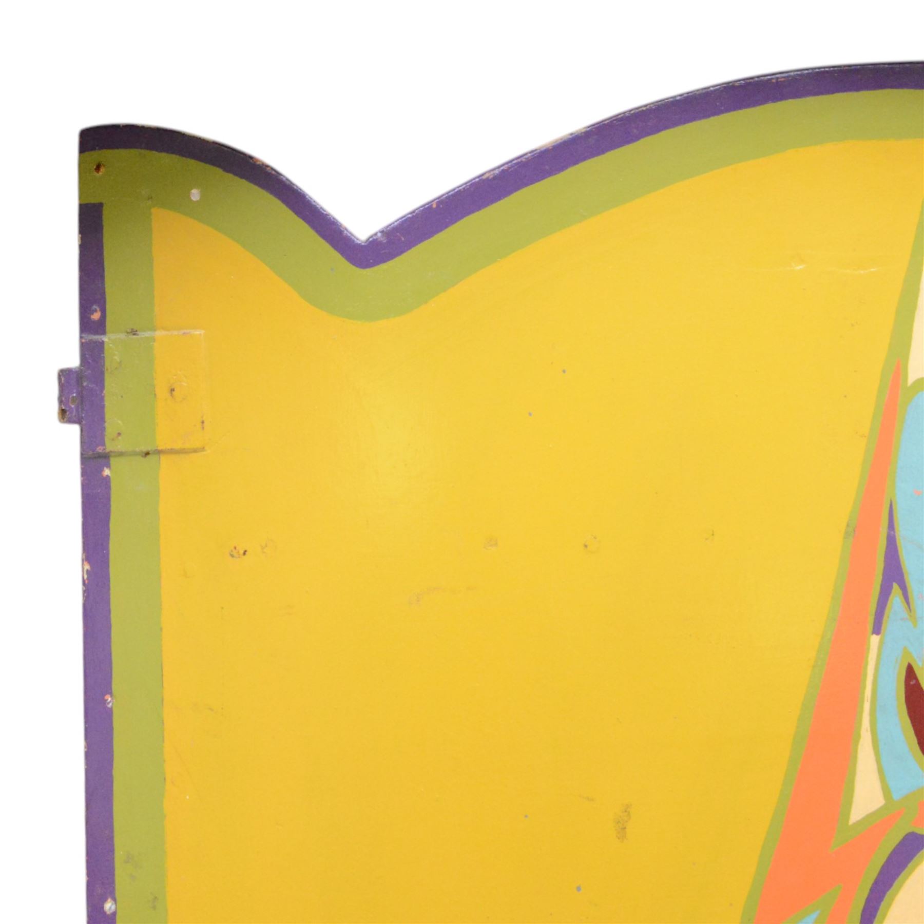 Pair of 20th century fairground waltzer panels, H70cm, W80cm