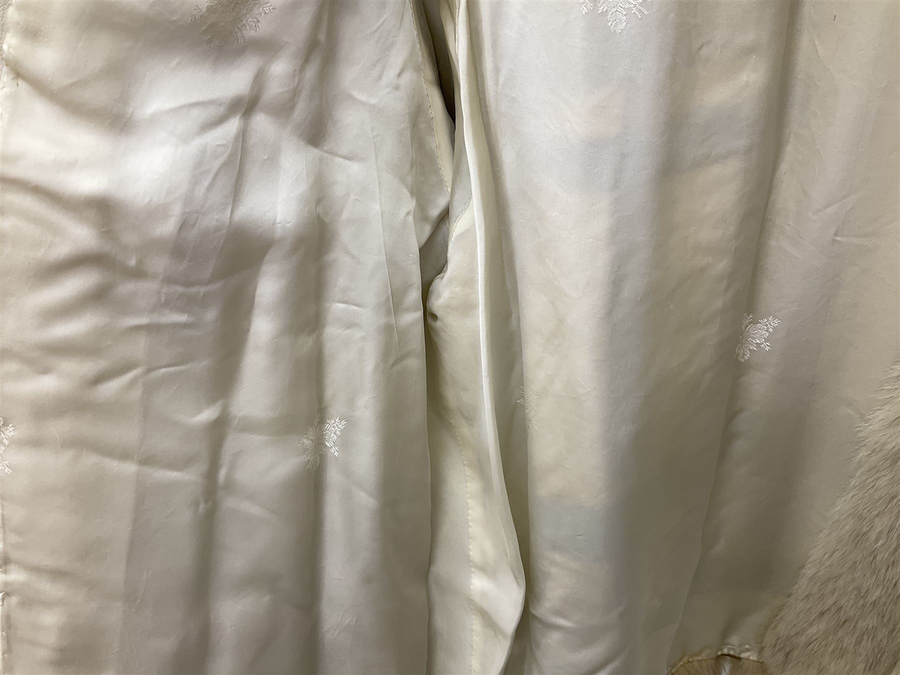 White Arctic Fox fur coat with loop fasteners 