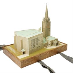 John B Thorp - Architects scale model of St Marks Church Sheffield  Scale 1/8th inch to 1 foot, Architect George Pace in perspex case and with outer wooden travelling case 59cm x 62cm x 43cm