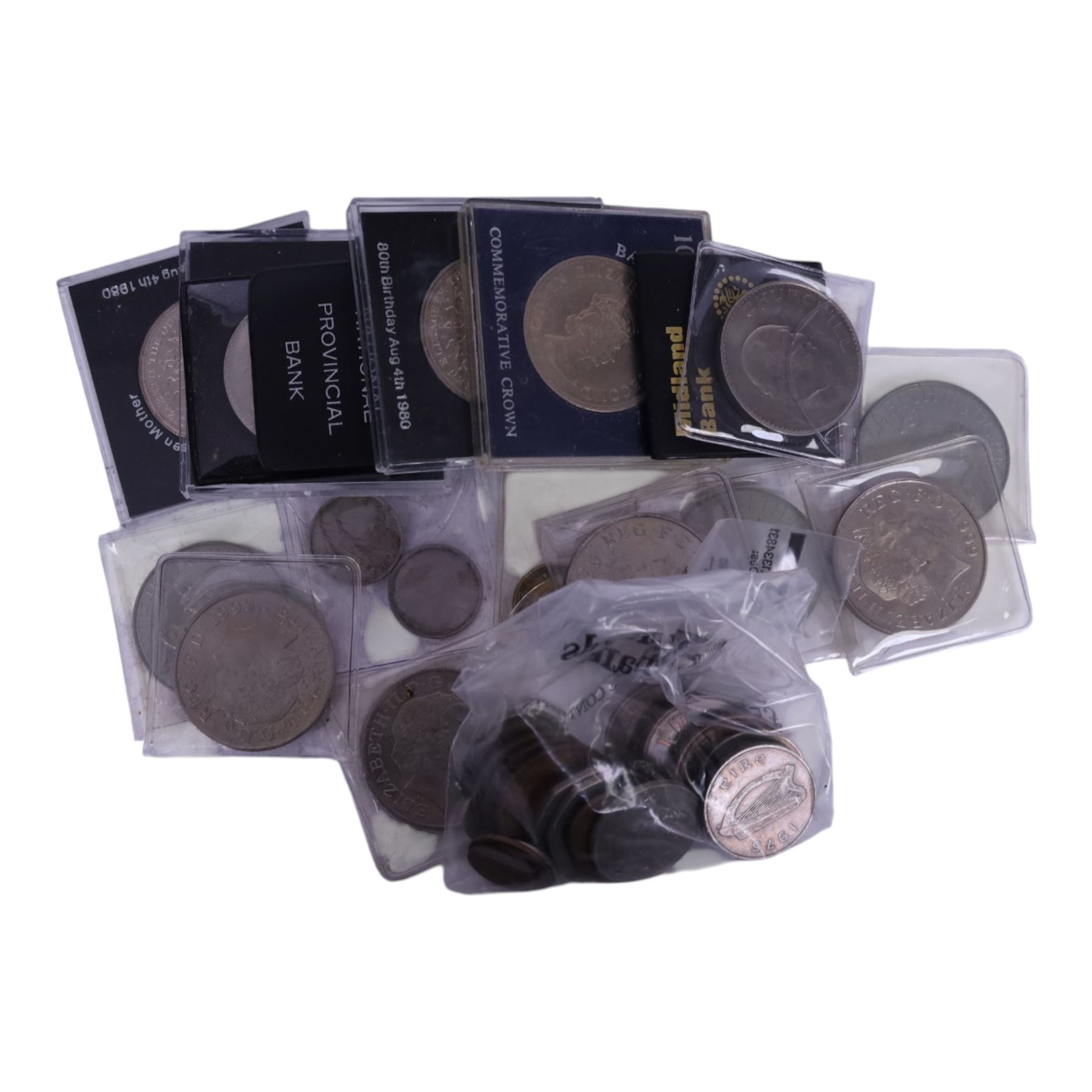 Great British and World coins, including a small quantity of Great British pre-1947 silver, five five pound coins, Canada 1949 one dollar, etc