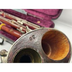 Lafleur bassoon imported by Boosey & Hawkes from Czechoslovakia, serial no.8 2600; in fitted hard carrying case with crooks and accessories