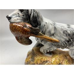 Royal Doulton model of an English setter carrying a pheasant, HN 2529, designed by Frederick Daws, H21cm