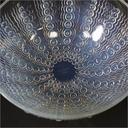 Rene Lalique (French 1860-1945), Oursins pattern opalescent glass bowl, marked R Lalique France beneath, D21cm, H8cm