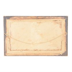 The Battle of Waterloo, framed oleograph, H48cm