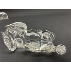 Twenty nine Swarovski Crystal animals, to include koala and baby, in frosted tree branch, elephants, polar bears, squirrel, monkeys, panda, unicorn and snails, etc 