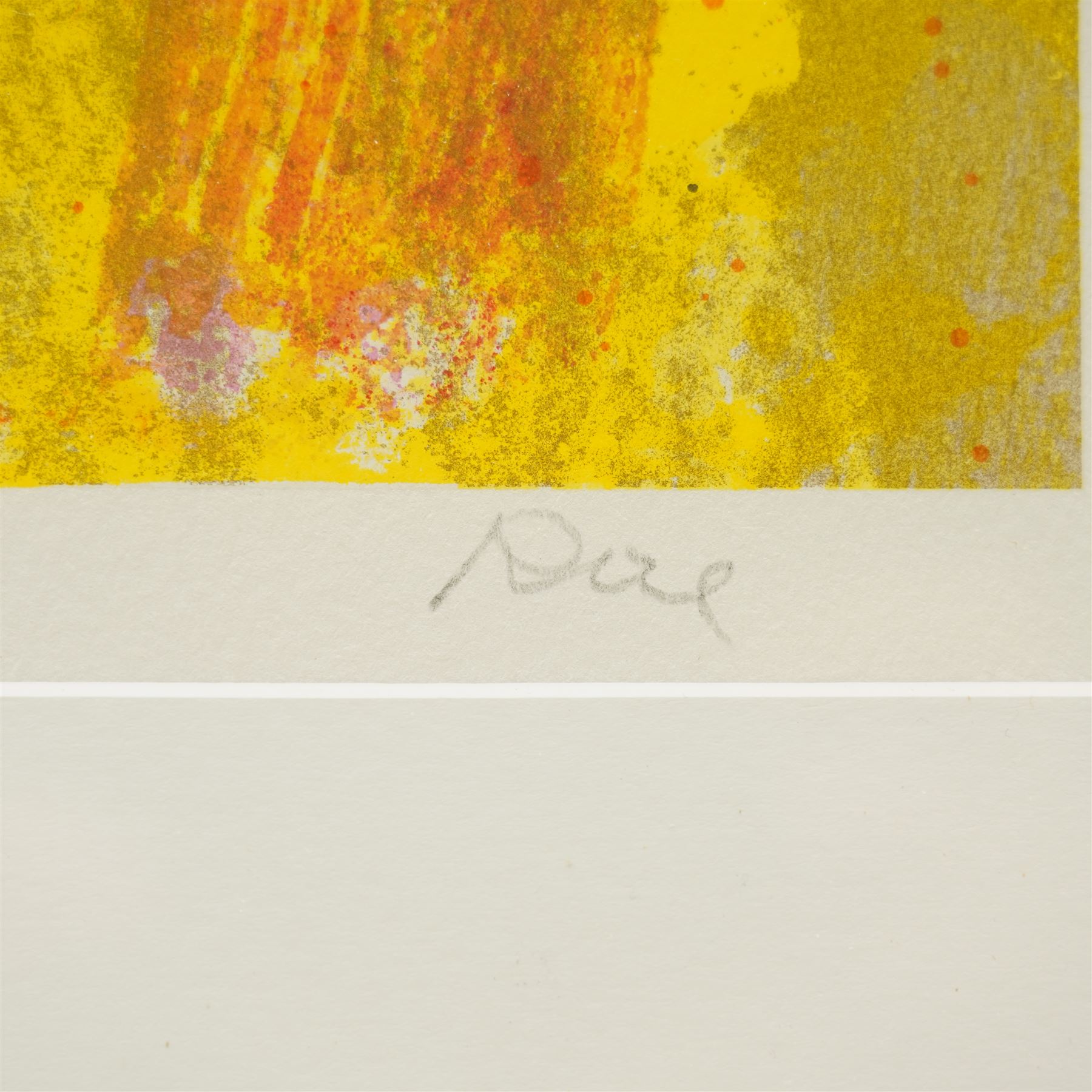 Barbara Rae (Scottish 1943-): 'Winter Almonds', limited edition screenprint in colours signed and numbered 75/125 in pencil 79cm x 81cm
Provenance: The Stour Gallery, Eastway, London 