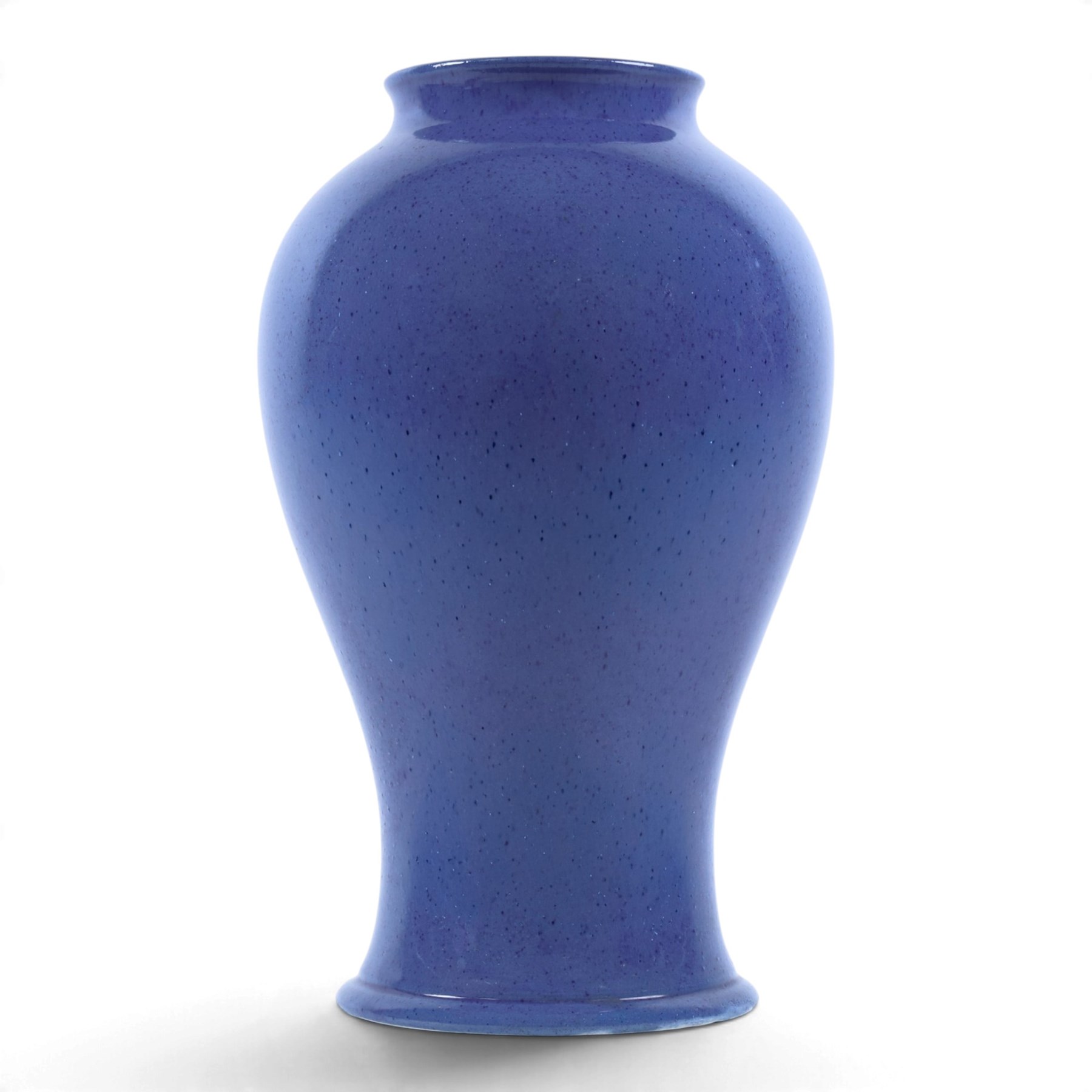 Moorcroft baluster vase, powder blue speckled ground, impressed factory mark beneath, H36cm