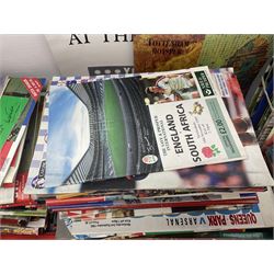 Quantity of mostly football programmes including Wimbledon vs Arsenal Saturday 5th September 1992, Arsenal FC vs Blackburn Rovers Saturday February 26th season 1993/94, Liverpool vs Arsenal Saturday 2nd October 1993, The F.A. Charity Shield Arsenal vs Manchester United 7th August 1993 etc