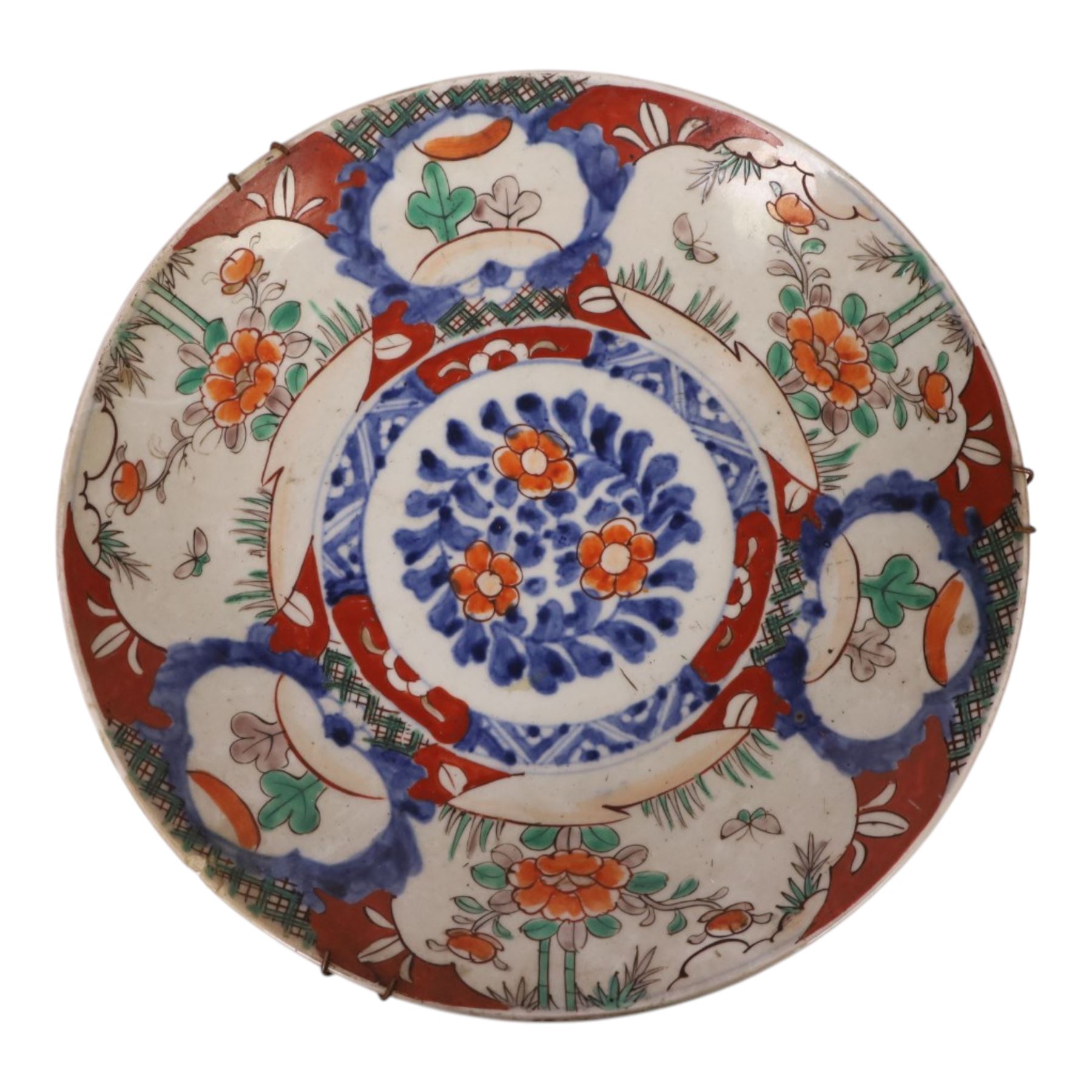 Collection seven 19th century Japanese Imari plates, six with scalloped edges, largest D30cm 