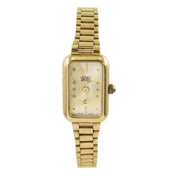 Uno Depuis ladies 9ct gold quartz wristwatch, on integral 9ct gold bracelet, hallmarked
