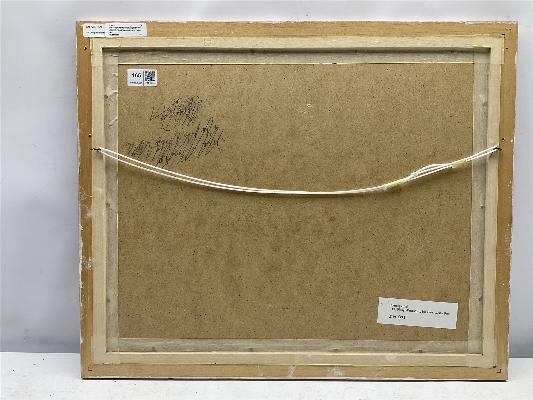 Gill Douglas (Northern British 1944-): 'Journeys End - Isle Ewe Wester Ross', watercolour signed, titled verso 24cm x 36cm 
Notes: Originally from Newcastle upon Tyne, at the age of 28 Gill moved to study Theatre Design at Art College in Nottingham.  On completion of her Diploma, in 1976,  she moved to York to establish herself as an artist and print maker.