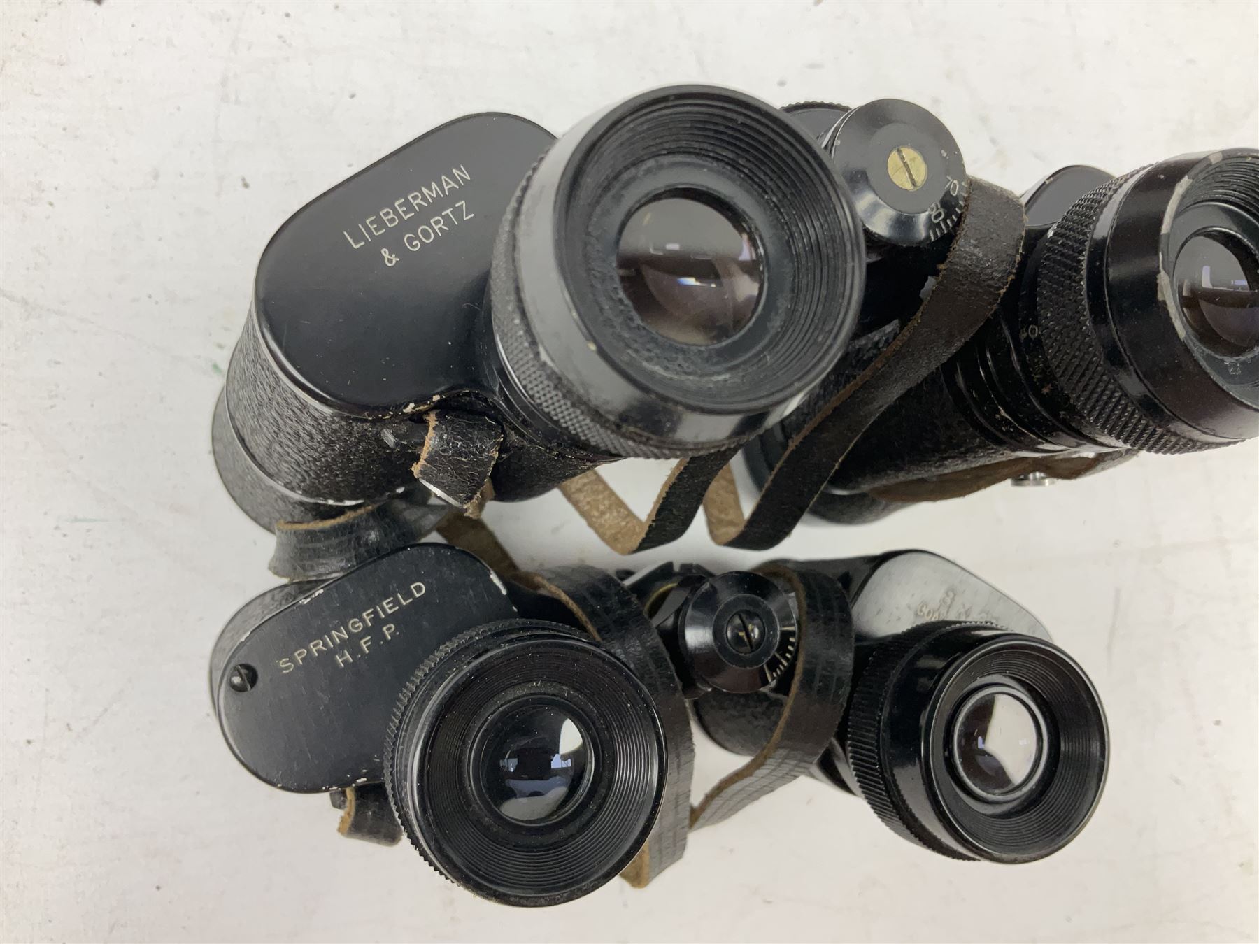 Eight cased pairs of binoculars, to include Noctovist Mk II 8x30, Prinz 8x30, Steiner Bayreuth 8x30, Springfield H.F.P 8x26 etc