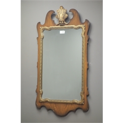  'EG Gnome Furniture Wycombe' mirror, walnut shaped frame, W48cm, H90cm  