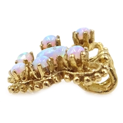  Gold opal set butterfly pendant, hallmarked 9ct  