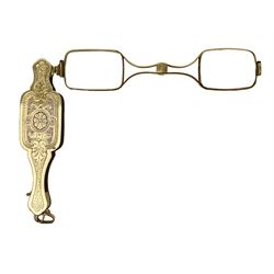 Early 20th century gold lorgnette