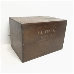 Early 20th century camphor wood chest, single hinged lid, W80cm, H55cm, D54cm