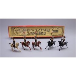  Britains Set No.100 21st Empress of India's Lancers, Khartoum Review Order with four Lancers and Bugler on cantering horses, in original early illustrated box  