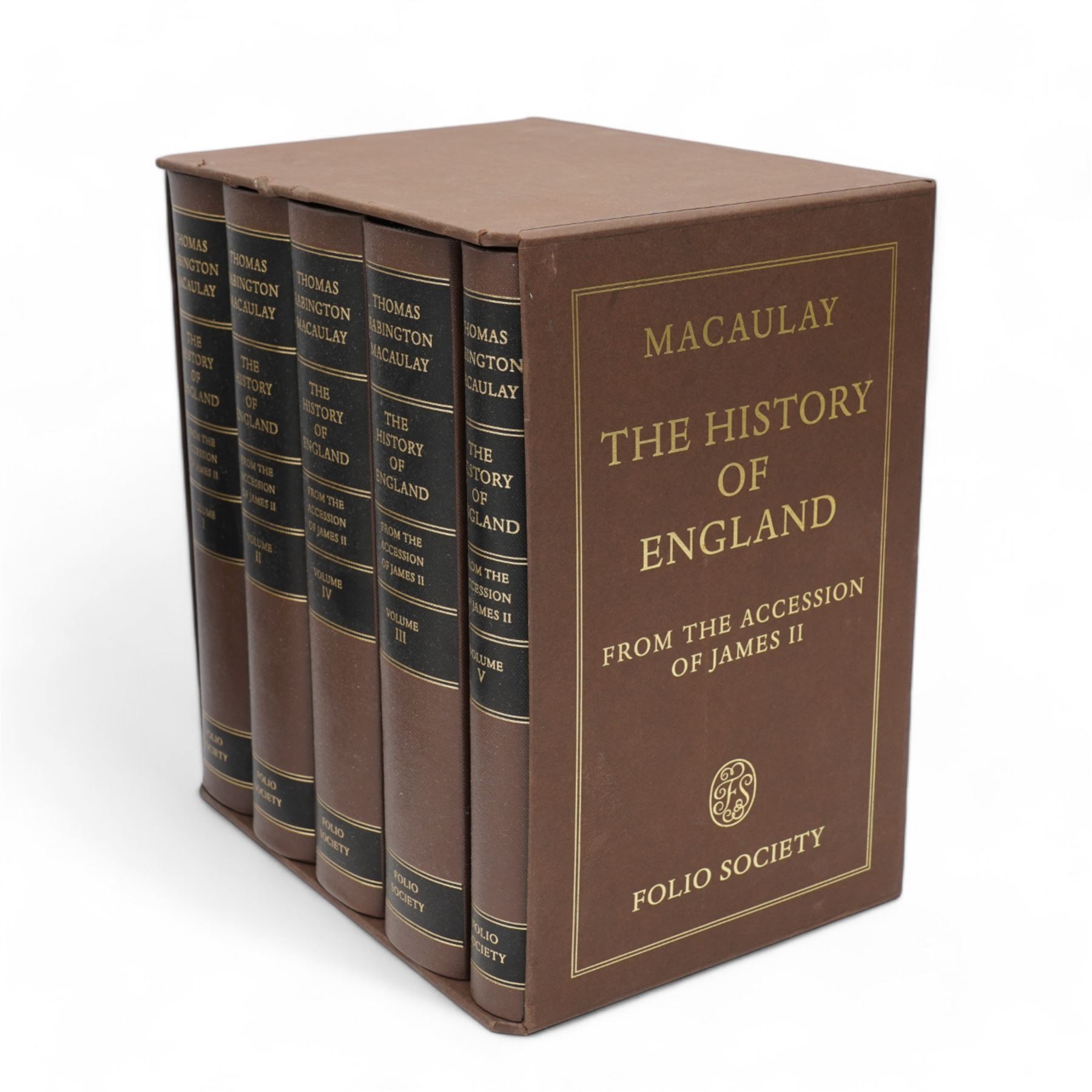Folio Society: Winston S Churchill 'The Second World War' six volumes in two slip cases and Thomas Babington Macaulay 'The History of England' five volumes in slip case