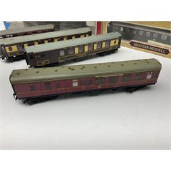 '00' gauge - four boxed and seven unboxed passenger coaches by Hornby Dublo, Liliput, T.T.R. etc; and six unboxed goods wagons by Hornby Dublo and Wrenn