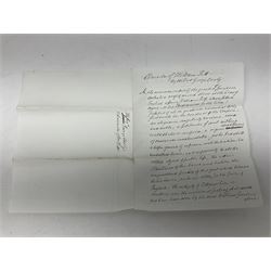 George IV Coronation ephemera, comprising a hand written description of the Coronation Procession as experienced by J.Rivington Hill, sent to his sister Miss Hannah Maria Hill, dated 26th July 1821, a hand drawn map of the Coronation route, probably by the same hand and newspaper cuttings from 1937, relating to the Coronation of George VI, together with a three hand written extracts of William Pitts speech in support of William Wilberforce on the abolition of slavery in 1792, taken from two books, including Life of the Right Honourable William Pitt, by Philip Henry Stanhope and a printed copy of the 'Memoir of the Late Henry Park Esq Surgeon of Liverpool'