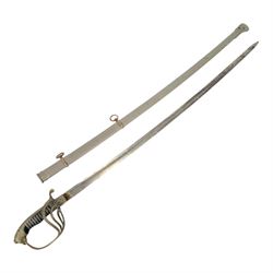 Spanish Dress Sword, 80cm single edge steel blade, etched Fabrica de Toledo, the nickel hi...