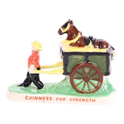 Guinness advertising by Carlton Ware, comprising Guinness for Strength man pulling a cart, My Goodness - My Guinness Ostridge  and Guinness for Strength Kangaroo 