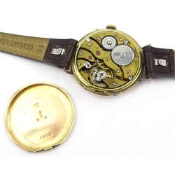  9ct rose gold half hunter wristwatch London 1922 diameter 3.5cm  