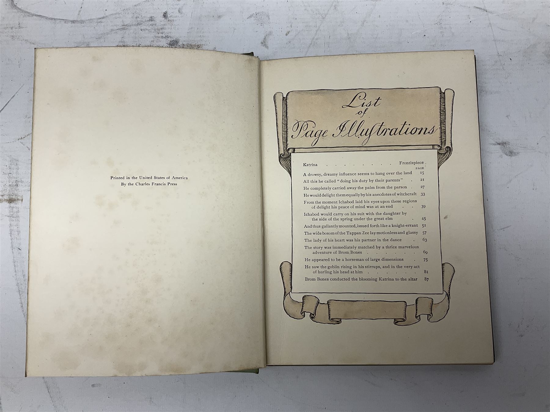 'The Little Flowers of Saint Francis of Assisi', translated by trans Sir Thomas Walker Arnold, Irving, Washington ; 'The Legend of Sleepy Hollow', illustrated my Keller, Arthur, Swift, Jonathan: 'Gulliver's Travels', illustrated by Charles Brock, 'Swiss Family Robinson' translated by Mrs H.B Paull and other books